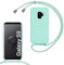 SLWYF Compatible with Samsung Galaxy S9 Crossbody Lanyard Case, Liquid Silicone Protective Phone Case with Strap Adjustable Neck Cord Necklace Soft Cover for Samsung Galaxy S9, Mint Green