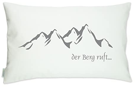 Dekokissen 'Der Berg ruft' – Zierkissen mit Bergsilhouette – 40x60 cm Kissenhülle inkl. Inlett – Couchkissen für Wohnzimmer, Sofa, Lieblingsplatz – Geschenkidee für Bergfreunde