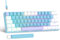UK Layout 60 Percent Gaming Mechanical Keyboard, 62-Key Wired Mechanical Anti-ghosting mechanical Blue Switches Gaming Keyboard with ABS keycaps, 14 RGB Backlight Modes for Computer/Laptop-Blue White
