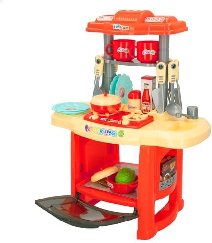 ColorBaby Cocinita Infantil Mini con luz y Sonido, Cocina de Juguete eléctrica pequeña, My Colors, 23 Accesorios, Cocinas Infantiles, Platos y Vasos Juguete, 47357