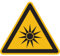Dreifke® Aufkleber Warnschild, Warnung vor optischer Strahlung W027 | 100mm | ASR A1.3 (DIN EN ISO 7010), 1 Stk