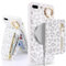 SailorTech Case for iPhone 7 Plus/8 Plus with Card Holder, Ring Stand, Kickstand, Card Slots, Wallet, Detachable 2-in-1 Zipper Case - White Leopard