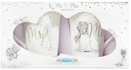 Me to You Tatty Teddy Mr & Mrs Double Mug Gift Set - Official Wedding Collection, White