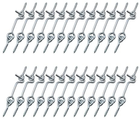 TAODAN 24 ganci di fissaggio per finestra e chiavistello, in acciaio al carbonio, 100% acciaio al carbonio, chiavistello per porta, gancio e occhiello