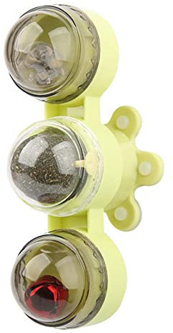 Whrcy Katzenspielzeug mit Windmühle, interaktives Katzenspielzeug mit Drehteller und Glocken, Katzenspielzeug zur Wandmontage zur Reinigung der Katzenzähne, 2 Stück