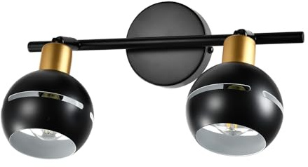 LQWELL® LED Deckenleuchte Strahler 2er, Deckenstrahler Schwarz Deckenspots E14 Deckenlampe Drehbare Wandlampe Küchenleuchte 2 Flammig für Schlafzimmer Wohnzimmer Esszimmer Bar Geschäft Studio