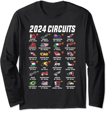 Formel 2024 Kalender für Rennwagenfans Langarmshirt