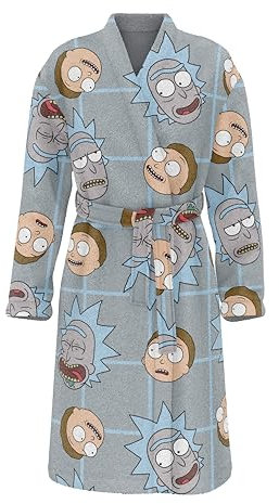 Rick and Morty Unisex Superplüschiger Fleece Langen Ärmeln und Kopfwurf-Design, Einheitsgröße Wickelmantel, Wurf