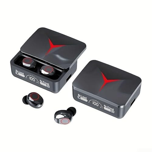 GLOBALHUT Auriculares M90 con funda de carga, auriculares inalámbricos Bluetooth, reducción de ruido, auriculares envolventes 3D