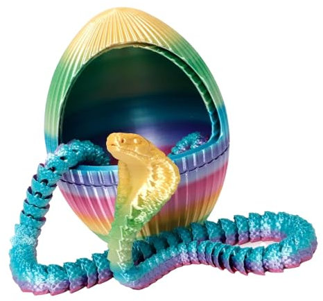 Drachenei mit -Druck – Drachenei, Fidget-Spielzeug, Schlangengetriebe, Ei, Ornament, Schlangenstatue, Dekoration, Fidget-Drachen-Ei für Desktop-Dekoration