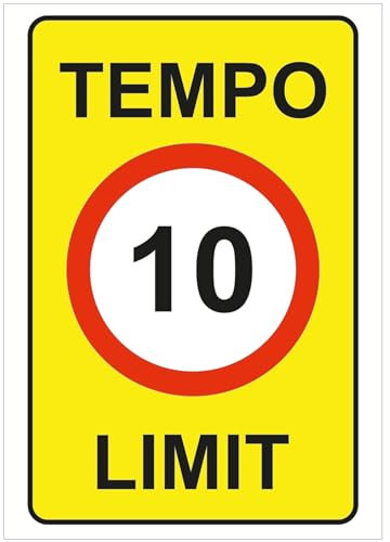 Indigos UG - Schild Tempo Limit 10-420x594 - Hotel, Firma, Schutz, KITA, Arzt, Praxis - Sicherheit - Warnung - Aluverbundplatte 3mm, Wohnung - Hinweisschild - Warnschild