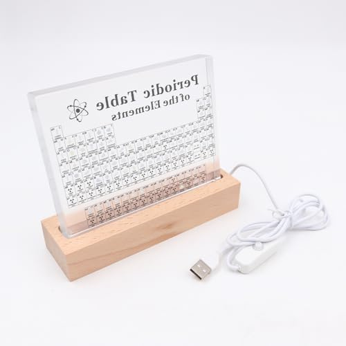 POFET Periodensystem, Acryl-Periodenanzeige mit Lehrmittel für die Elemente, Geschenke für Schüler, Lehrer, Schultag, Geburtstag, Basteldekoration, Anzeige der chemischen Elemente