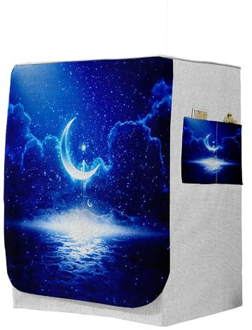 Highdi 3D Waschmaschinenabdeckung, Staubdicht Sonnenschutz für Frontlader Waschmaschine Staubdichte Staubdichte Abdeckung Waschmaschine (L-Kapazität 10.5~12kg,Nebel 10)