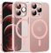 KPPIT Magnetic für iPhone 12 Pro Hülle für Magsafe, Handyhülle mit Magsafe Anti-Fingerabdruck-Schutzhülle Mattiert Durchscheinende iPhone 12 Pro case 6,1- Rosa