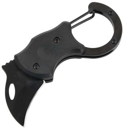 Dokeno Klappmesser Schlüsselanhänger Messer, Schwarz EDC Klappmesser mit Karabiner 3CR13 Edelstahl, Mini Taschenmesser Teppichmesser Tragbare für Outdoor Camping Haushalt