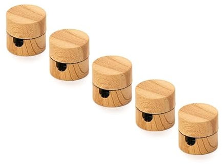 ORION LIGHTSTYLE Perni da parete e da soffitto, 5 pezzi, diametro 19 mm, altezza 18 mm, supporto per cavi in tessuto, plastica, effetto legno
