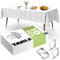 YSOOUA Nappes Jetables Blanches Épaissies 10 Pcs - Rectangulaire 137 x 274 cm en Plastique Avec 4 Pinces pour Pique-Nique, Barbecue, Mariages, Banquet (Blanc)