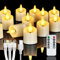 Homemory 12 Stück Wiederaufladbare Teelichter mit Fernbedienung, dimmbare LED-Teelichter, Kerzen, wiederaufladbare flammenlose Kerzen für Heimdekoration
