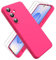 Ikziwreo Cover per Samsung Galaxy S25, 2 Proteggi Schermo in Vetro Temperato,Custodia in Silicone Morbido TPU Liquido,Case Protettiva Gomma Antiurto - Rosa Brillante