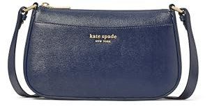 kate spade new york Damen Bleecker Saffiano Small Leather Crossbody Bag Kleine Umhängetasche, Pariser Marineblau