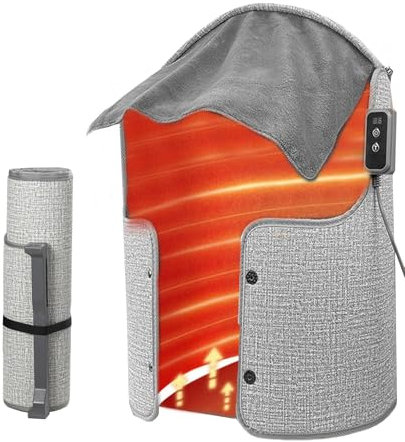 Faltbarer Fußwärmer, Elektrische Fußheizung Schreibtischheizung mit Magnetischem Öffnen und Schließen, Heizung für Unter den Schreibtisch um 45° Neigbar zum Abschalten der Stromzufuhr(with Foot pad)