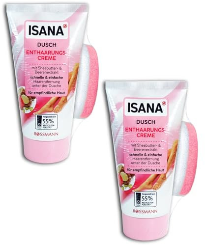 2 x150ml ISANA Dusch Enthaarungscreme ink. Schwamm