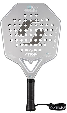 Raqueta de Padel STIGA 1.3K Hard Cybershape – Pala de Padel Versátil Que Ofrece un Buen Equilibrio Entre Velocidad y Control, Marco de 100% Fibra de Carbono, Dulce Punto Generoso, Equilibrio Medio