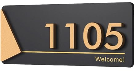 Acrylic Address Plate Outdoor House Number Sign 9.84x3.94 Inch Rectangle Home Address Marker with Self Adhesive Backing- Style a