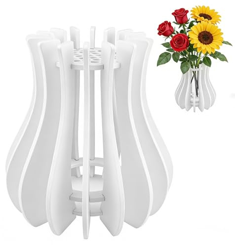 Vaso per mazzo di fiori Lego, vaso in legno, puzzle in legno bianco per kit di costruzione mazzo Lego, per prodotti botanici Lego, narcisi, girasoli, rose, fiori di ciliegio