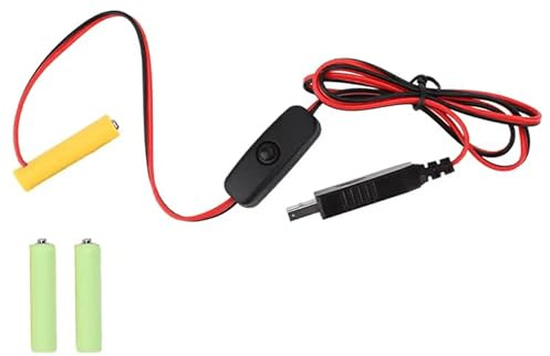 5W USB To 4.5V (3x1.5V 3x AAA) LR03 AAA Dummy Fake Battery Eliminator Substitute Cable With On/Off Switch For String Lights, Christmas Lights, Toys - USB to 3x AAA Adapter