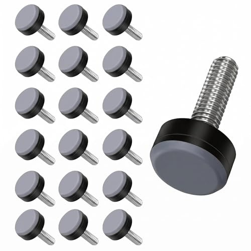 FILOEEX 24 Stück Furniture Gliders,Teflongleiter, Möbelgleiter PTFE M6 Ø 20mm zum Schrauben für Stühle, Tische und Schränke, Bodenschutz für Laminat, Fliesen und Teppich