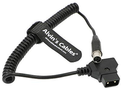 Alvin's Cables Mini XLR 4 Pines Hembra a D-Tap Cable de Alimentación en Espiral para ARRI Red Cámaras 12V TVlogic Monitor