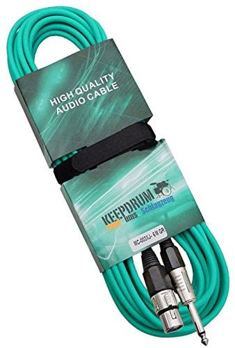 keepdrum MC003XJ 6m Mikrofonkabel Grün Klinke 6,3mm / XLR Female