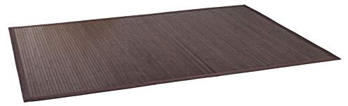 DE-COmmerce Bambusteppich WENGE I Küchenteppich Bettumrandung Läufer Bettvorleger Holzteppich Vorleger I Hochwertiger Teppich Wohnzimmer dunkelbraun 12 Maße I XXL Bordüre 90 x 160 cm