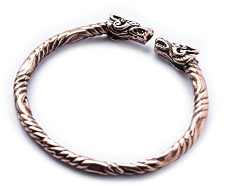 Großer Vikings Armreif THORDALL Ø 7.2 cm Drachenschmuck Wikinger Bronze