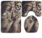 RedBeans King Totenkopf Krone Poker Badezimmer 3 Sets Toilettenvorleger + Deckel WC-Deckelbezug + Badteppich Fußmatte Rutschfester Teppich