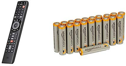 Télécommande One For All Smart Control 5 - Contrôle de 5 appareils et application de configuration gratuite – Touche NETTV unique - Compatible toutes marques – Noire - URC7955 avec piles Amazon Basics