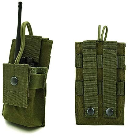 HWZ Adjustable 1000D Nylon Short Radio Pouch – Molle Radio Pouch Tactical Radio Holster (green)