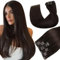 Hetto Clip in Extensions Echthaar Dunkelbraun Echthaar Extensions Clip 120g 45 cm 7pcs Dunkelstes Braun Gerade Remy Vollkopf Natürliche Invisible Haarverlängerung #2