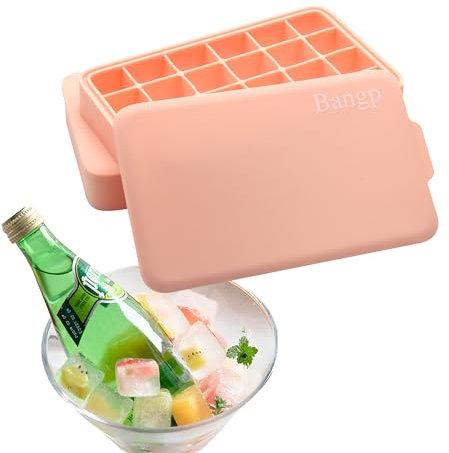 Mini Ice Cube Tray with Lid, Small Ice Cube Moulds, 24hole Silicone Ice Cube Tray for Whiskey,Cocktails, Baby Food,with Non-Spill lids,2 Pack Ice Tray for Freezer (Pink)