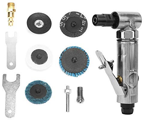 Luftschleifer, 90 Grad 1/4 '' MBSP Pneumatischer Schleifer Winkelschleifer Polierschleifmaschine Professioneller Luftkompressor-Schleifer mit 2-Zoll-Schleifscheibe