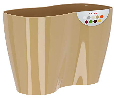 KADAX Grand Pot de Fleurs en Polypropylène pour Orchidées, Cache-Pot Élégant et Robuste pour Décoration Intérieure et Extérieure (23.5 x 16 cm, Beige)