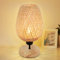 Depuley Lampe de Table Abat-Jour en Bambou, Lampe de Lecture, Lumière Chaude E27, Design Moderne et Classique en Bambou et Bois de Caoutchouc, Base en bois naturel et balsa Lamp Fait Main