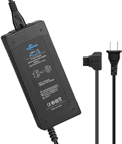 KUNLUN D-Tap Quick Charger with D Tap Cable for V-Mount/V Lock/Gold Mount Battery Charger, for Sony BP-U65 BP-U68 HDW-800P HDW-F900R PDW-680 PDW-850 DSR-650P PMW-F5 [DC 16.8V/5A]