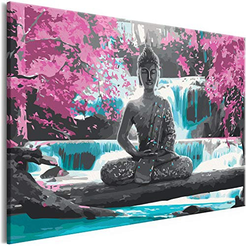 murando - Peinture par Numéros Adulte DIY 60x40 cm - Avec Cadre, Peintures Acryliques et Pinceaux - Tableau à Faire Soi-Même Loisir Créatif Maison Décoration Murale - Bouddha Zen n-A-0722-d-a