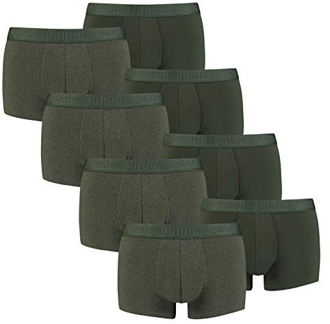 PUMA 8 er Pack Short Boxer Boxershorts Men Pant Unterwäsche kurz 100000884, Farbe:009 - Green Melange, Bekleidungsgröße:S