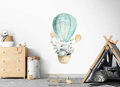 Wandtattoo Hase I Heißluftballon Kinderbilder Junge Kinderzimmer Mädchen Aufkleber Osomhome os8833 (60x98cm)