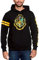 Elbenwald Harry Potter Hoodie Hogwarts Wappen Frontprint und Ärmelprint mit Kapuze und Tasche für Herren Damen Unisex Baumwolle schwarz - XXL
