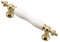 Cabinet Handles Bow Door Pulls Ceramics Kitchen Cupboard Handles Drawer Handles Bathroom Handles Cabinet Knobs Door Levers Pull Handles Hardware,Gold+White (Hole Distance 96mm)