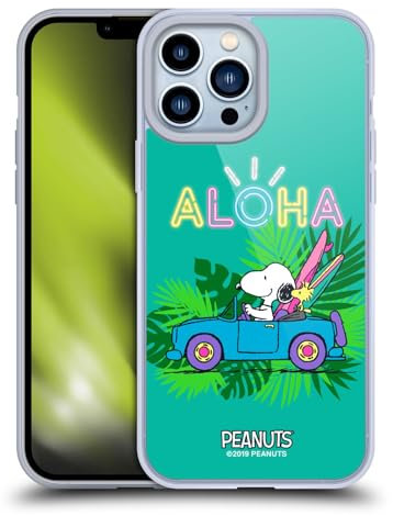 Head Case Designs Licenza Ufficiale Peanuts Surf Tropicale Snoopy Aloha Disco Custodia Cover in Morbido Gel Compatibile con Apple iPhone 13 PRO Max